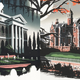 Illustrations of Disney's two Haunted Mansions.